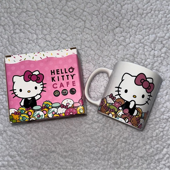 HELLO KITTY CAFE mug donuts graphics coffee tea cup donut graphic on inner base - Picture 2 of 11